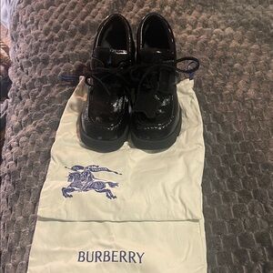 Burberry Glossy Black Leather Shoes